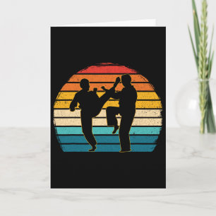 Carte Taekwondo coréen vintage arts martiaux kickboxing