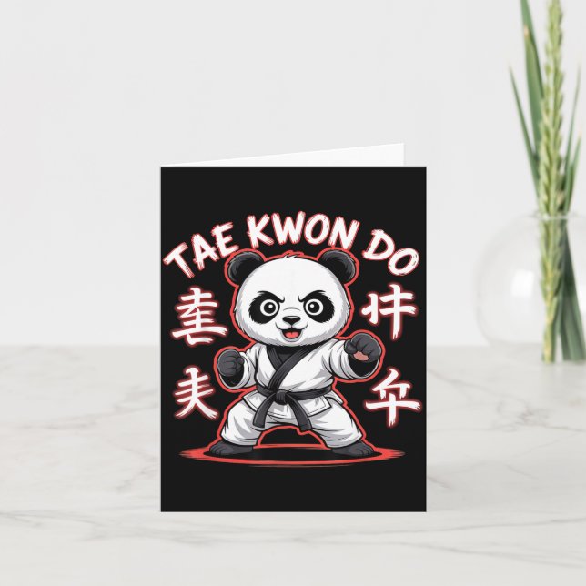 Carte Taekwondo Panda - Combattant coréen mignon Tkd (Devant)