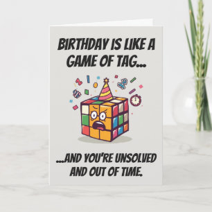 Carte Tag drôle d'anniversaire non résolu Speedcube Blag