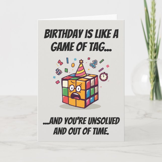 Carte Tag drôle d'anniversaire non résolu Speedcube Blag (Devant)