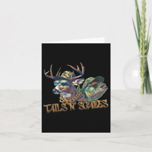 Carte Tails N Scales Chasse amusante Père Day Amour Pêch