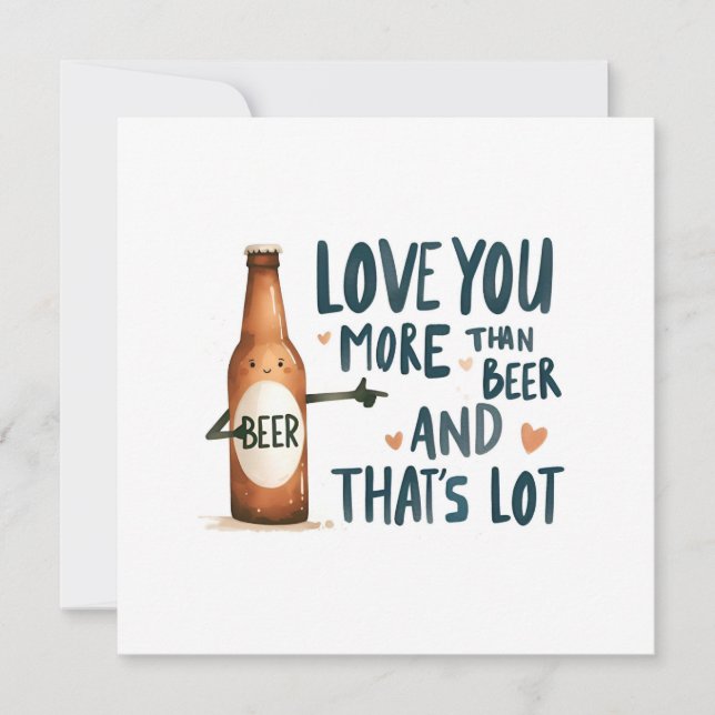 Carte T'aime plus que la bière  (Devant)