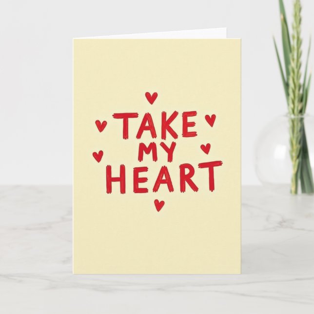 Carte Take My Heart Simple Love Card (Devant)