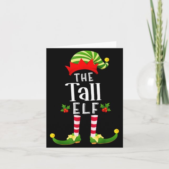Carte Tall Christmas Elf Matching Pajama X-mas Party  (Devant)