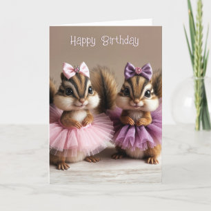 Carte Tamarins d'anniversaire portant des tutus