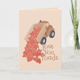 Carte T'amour énormément Camion à benne avec coeurs Sain
