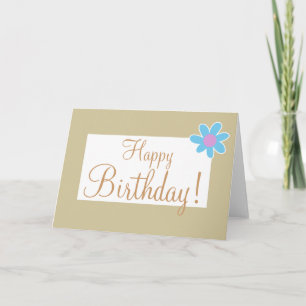 Carte Tan avec Fleur de coin "Carte d'anniversaire"