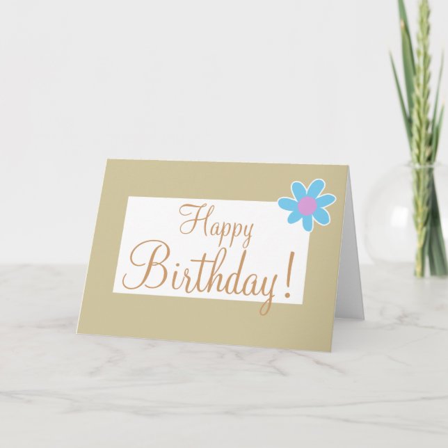 Carte Tan avec Fleur de coin "Carte d'anniversaire" (Devant)