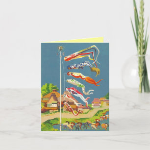 Carte Tango de fête de flammes de carpe de Koinobori