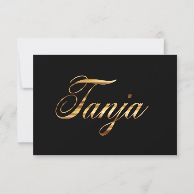 Carte Tanja gold Design Lettering (Devant)