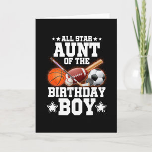 Carte Tante All Star du garçon d'anniversaire Sketll Soc