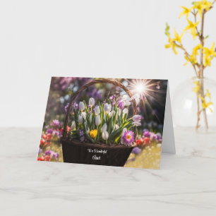 Carte Tante Bonne Fête des mères Panier des fleurs du pr