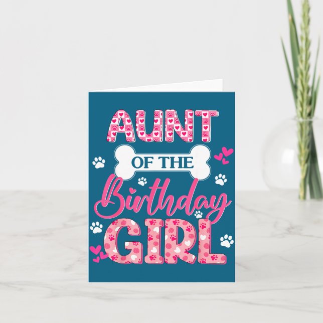 Carte Tante de la fille d'anniversaire Thème de patte de (Devant)