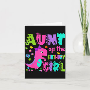 Carte Tante de la fille qui fête son anniversaire saurus