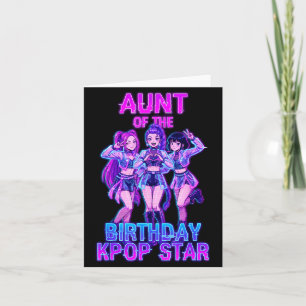 Carte Tante de la star K-pop de la fille d'anniversaire 