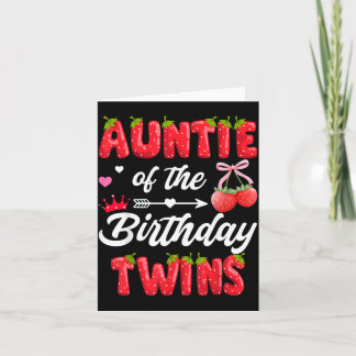Carte Tante des jumelles d'anniversaire, fille du 1er an