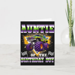 Carte Tante du camion monstre d'anniversaire garçon