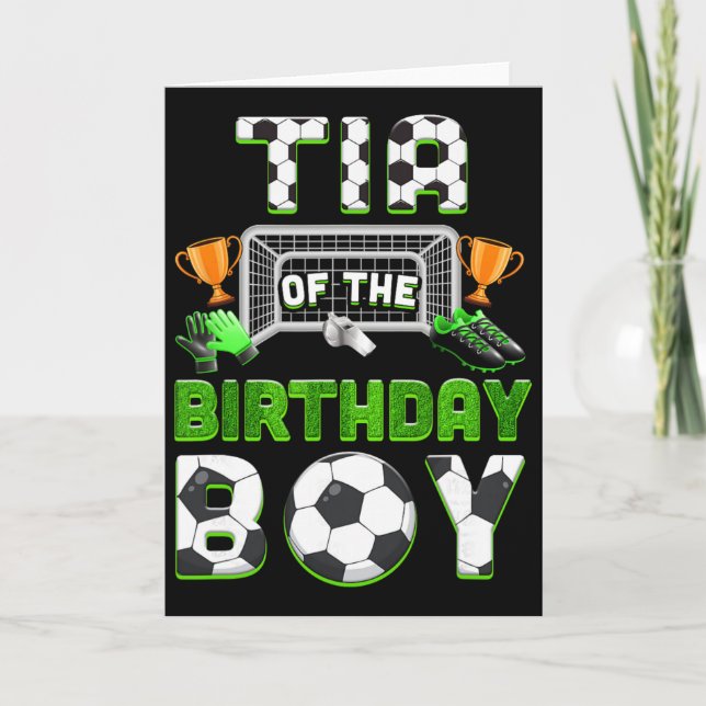 Carte Tante du garçon d'anniversaire Ensemble de foot fa (Devant)