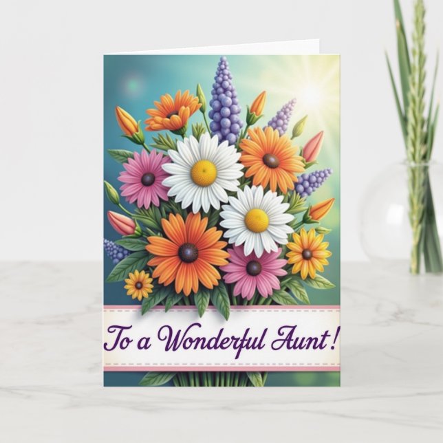 Carte Tante Fleurs Radieuses (Devant)