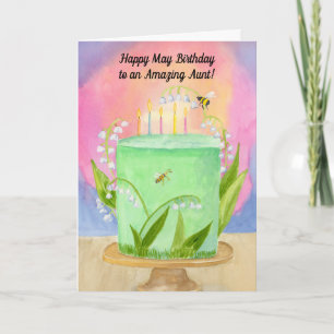 Carte Tante Happy Joyeux Anniversaire Lily de Vallée