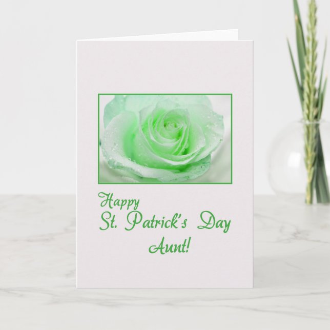 Carte Tante rose irlandaise St. Patrick (Devant)