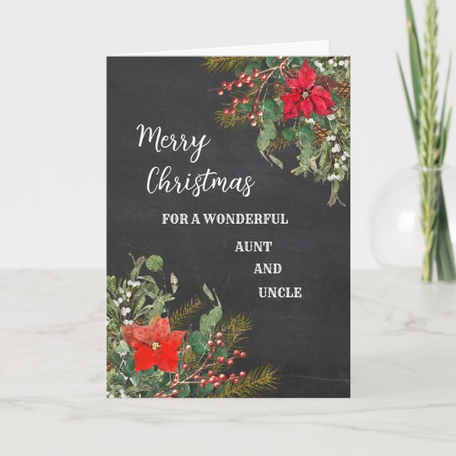 Carte Tante rustique et oncle Joyeux Noël (Devant)