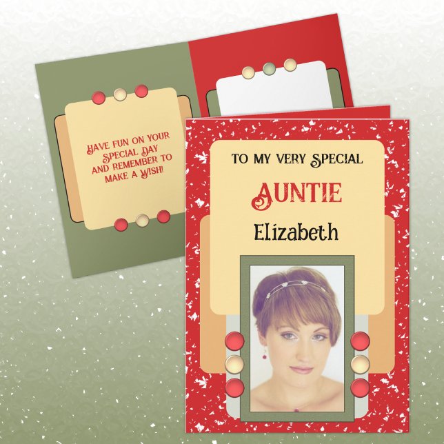 Carte Tante très spéciale ajouter le nom de la photo en  (Créateur téléchargé)