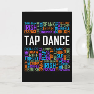 Carte Tap Dance Words Lover Tap DancerProfesseur de dans