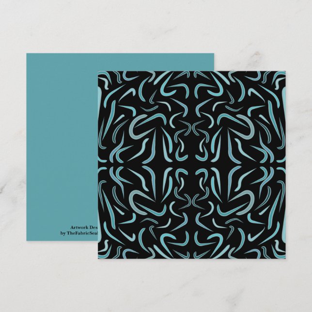 Carte Tapered Outline Shapes Filled With Aquatic Colors (Devant / Derrière)