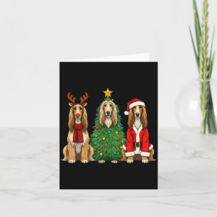 Carte Tapis Afghan Retro Noël Saint Nicolas Renne Chien