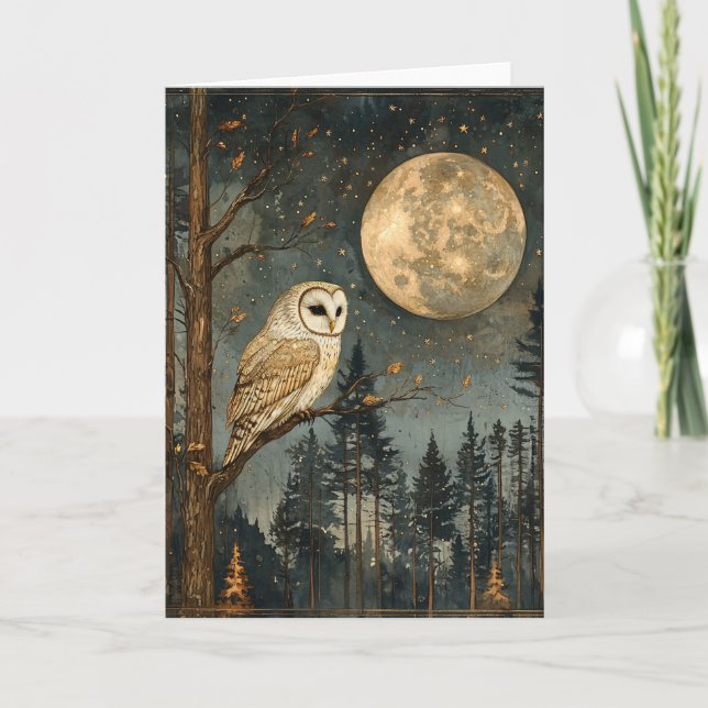 Carte Tapis de hibou pleine lune (Devant)