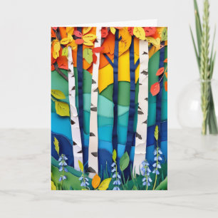 Carte Tapis de jacinthes de Bois de bouleau Printemps