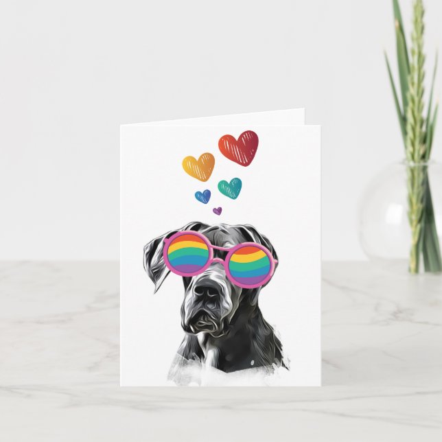 Carte Tapis de lancer de la Saint-Valentin avec un chien (Devant)