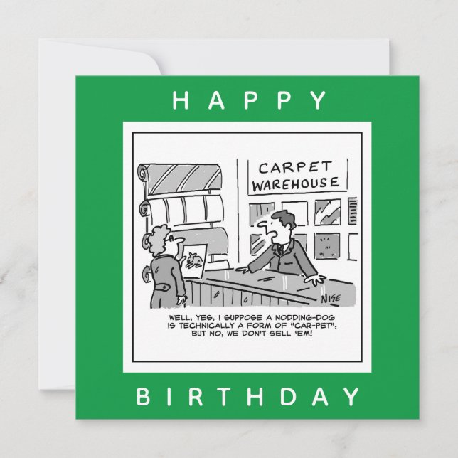 Carte Tapis Showroom ne vend pas de Chiens de Nodding Ca (Devant)