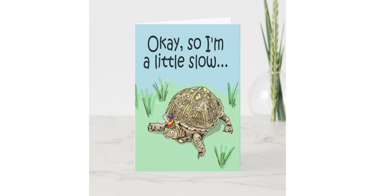 Carte Tardive De Joyeux Anniversaire De Tortue Zazzle Fr