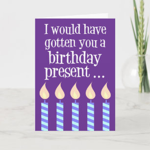 Carte Tarifs Funny Anniversaire présent
