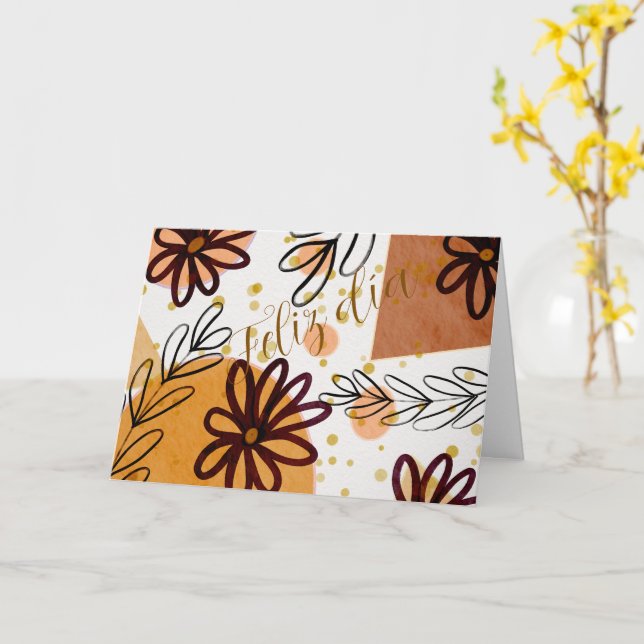 Carte Tarjeta con flores  (Fleur jaune)