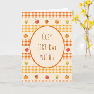 Carte Tarjeta de felicitación de cumpleaños en otoño,