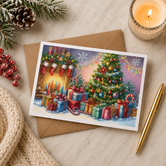 Carte Tarjeta de Navidad con imagen de árbol de Navidad