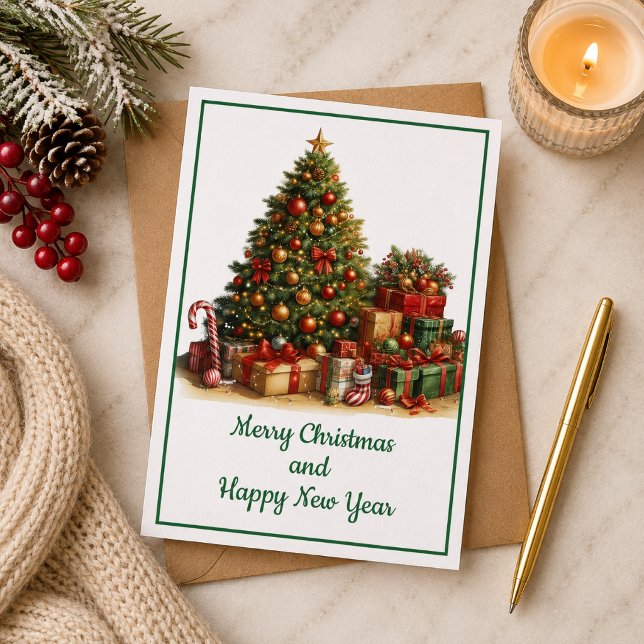 Carte Tarjeta de Navidad con imagen de árbol de Navidad (Créateur téléchargé)