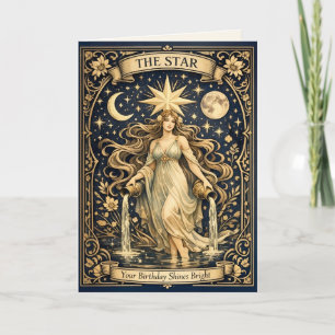 Carte Tarot Art Nouveau Anniversaire Étoile Céleste