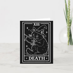 Carte Tarot Chat Noir Mort Halloween Sorcière Amateur de