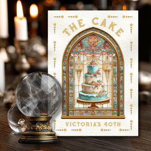 Carte Tarot Gâteau Fête Anniversaire Vitrail
