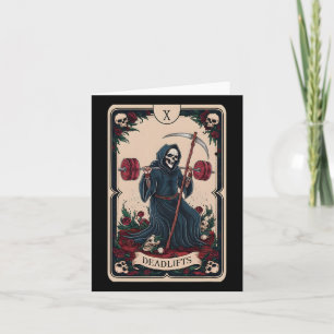 Carte Tarot Grim Reaper Deadlifts Workout Gym Occu