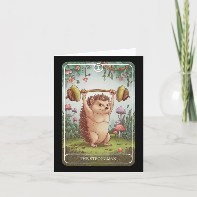 Carte Tarot Hérisson Strongman Lifting Workout Gym (Devant)