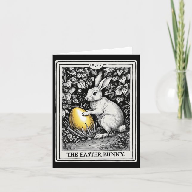 Carte Tarot Joyeux lapin de Pâques Printemps OEuf  (Devant)