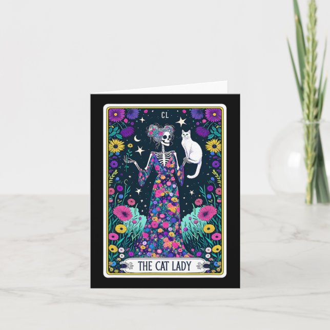 Carte Tarot Lady Chat Skeleton Mothers Day Chat L (Devant)