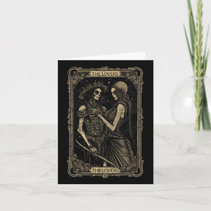 Carte Tarot Les amoureux Squelette Goth Crâne Hall