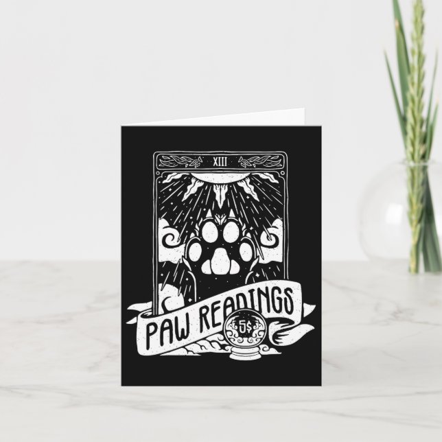 Carte Tarot Lune Crescent Et Paw Cat Lecture (Devant)