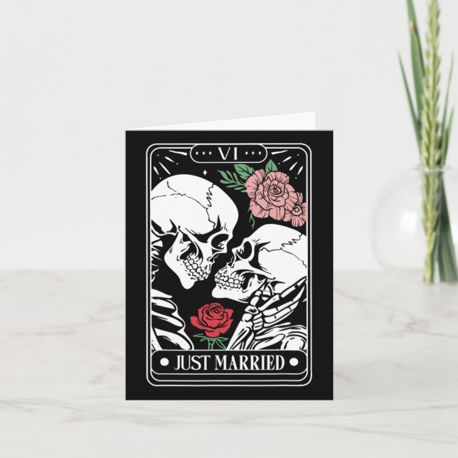 Carte Tarot Marié Halloween Skeleton Couple (Devant)